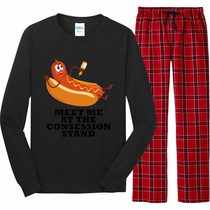 Meet Me At Concession Stand Hotdog Applying Mustard Long Sleeve Pajama Set