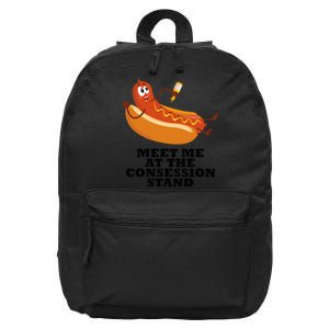 Meet Me At Concession Stand Hotdog Applying Mustard 16 in Basic Backpack