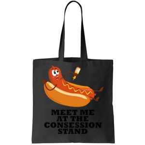 Meet Me At Concession Stand Hotdog Applying Mustard Tote Bag