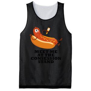 Meet Me At Concession Stand Hotdog Applying Mustard Mesh Reversible Basketball Jersey Tank