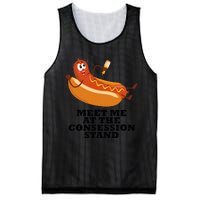 Meet Me At Concession Stand Hotdog Applying Mustard Mesh Reversible Basketball Jersey Tank