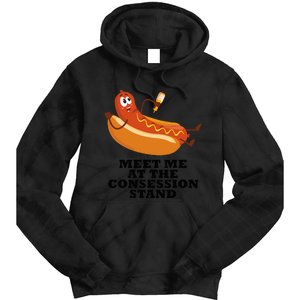 Meet Me At Concession Stand Hotdog Applying Mustard Tie Dye Hoodie