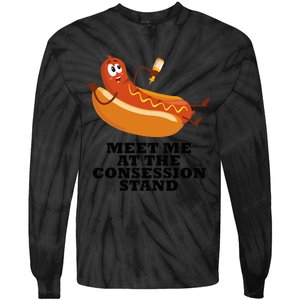 Meet Me At Concession Stand Hotdog Applying Mustard Tie-Dye Long Sleeve Shirt