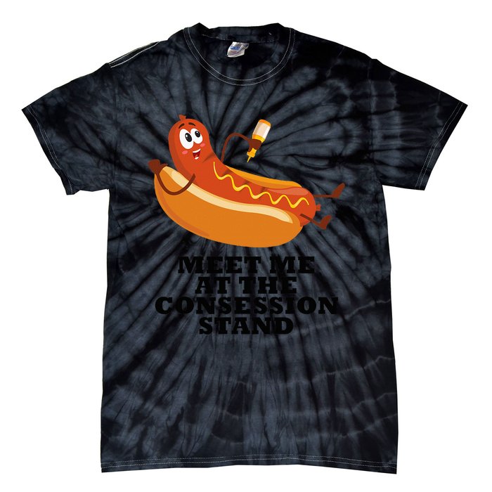 Meet Me At Concession Stand Hotdog Applying Mustard Tie-Dye T-Shirt