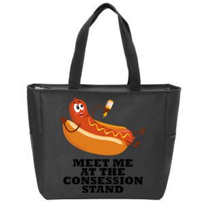 Meet Me At Concession Stand Hotdog Applying Mustard Zip Tote Bag