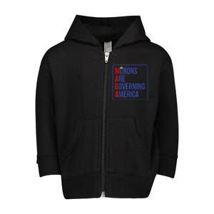 Maga Morons Are Governing America Toddler Zip Fleece Hoodie