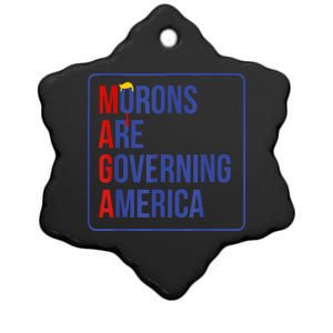 Maga Morons Are Governing America Ceramic Star Ornament