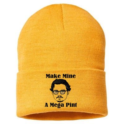 Make Mine A Mega Pint Funny Sustainable Knit Beanie