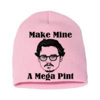 Make Mine A Mega Pint Funny Short Acrylic Beanie