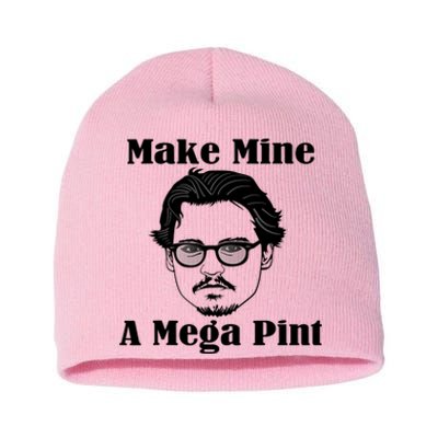 Make Mine A Mega Pint Funny Short Acrylic Beanie