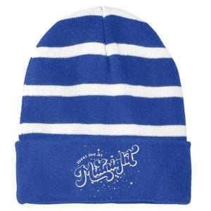 Meet Me At Midnight Striped Beanie with Solid Band