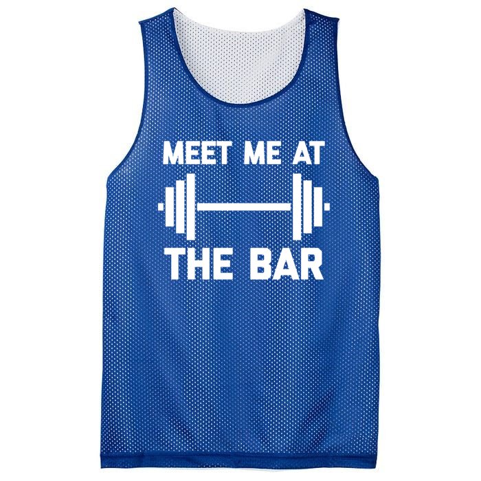 Meet Me At The Bar Gift Funny Workout Weightlifting Gym Meaningful Gift Mesh Reversible Basketball Jersey Tank