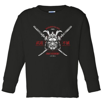 Mixed Martial Arts FIght Academy Samurai Warrior Toddler Long Sleeve Shirt