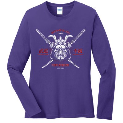 Mixed Martial Arts FIght Academy Samurai Warrior Ladies Long Sleeve Shirt