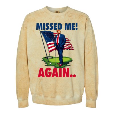 Missed Me Again You Missed Trump Golf 2024 Colorblast Crewneck Sweatshirt