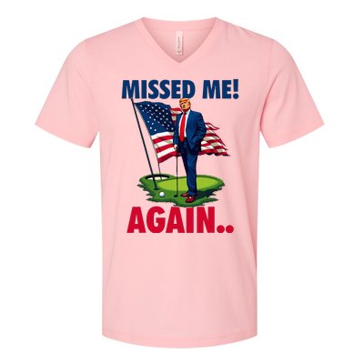 Missed Me Again You Missed Trump Golf 2024 V-Neck T-Shirt