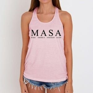 MASA Make America Straight Again Women's Knotted Racerback Tank