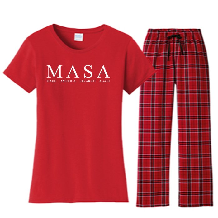 MASA Make America Straight Again Women's Flannel Pajama Set