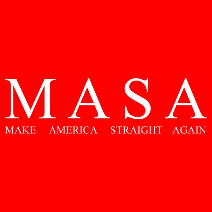 MASA Make America Straight Again Flat Bill Trucker Hat