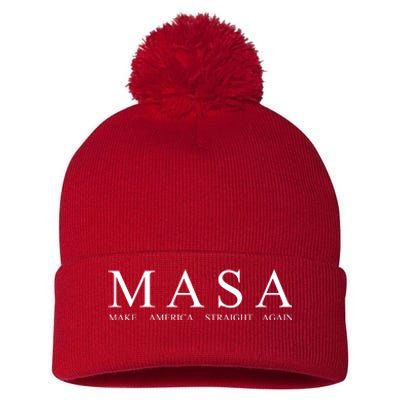 MASA Make America Straight Again Pom Pom 12in Knit Beanie