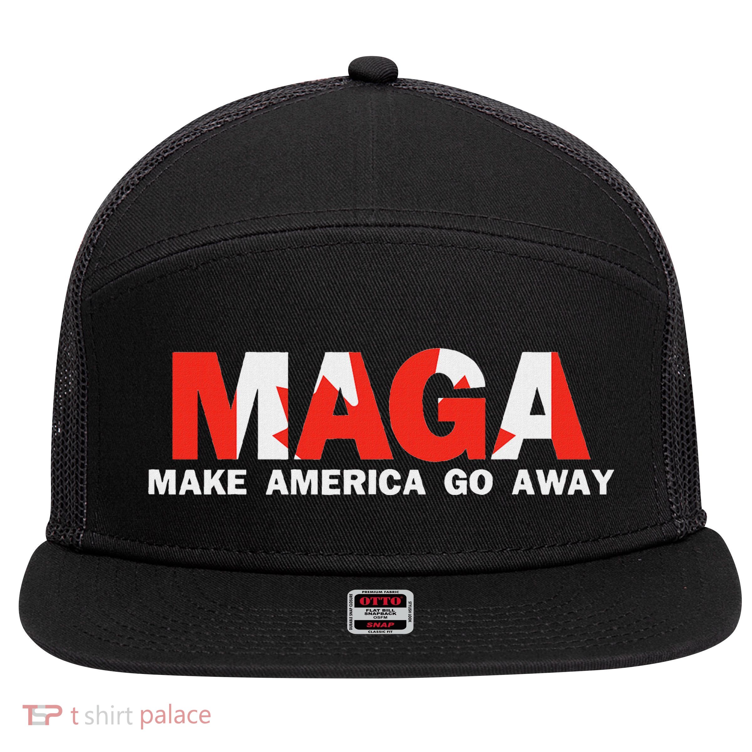 Maga Make America Go Away Canada Support 7 Panel Mesh Trucker Snapback Hat