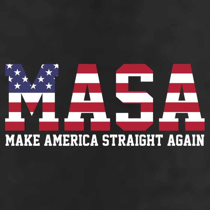 MASA Make America Straight Again USA Flag 7 Panel Mesh Trucker Snapback Hat
