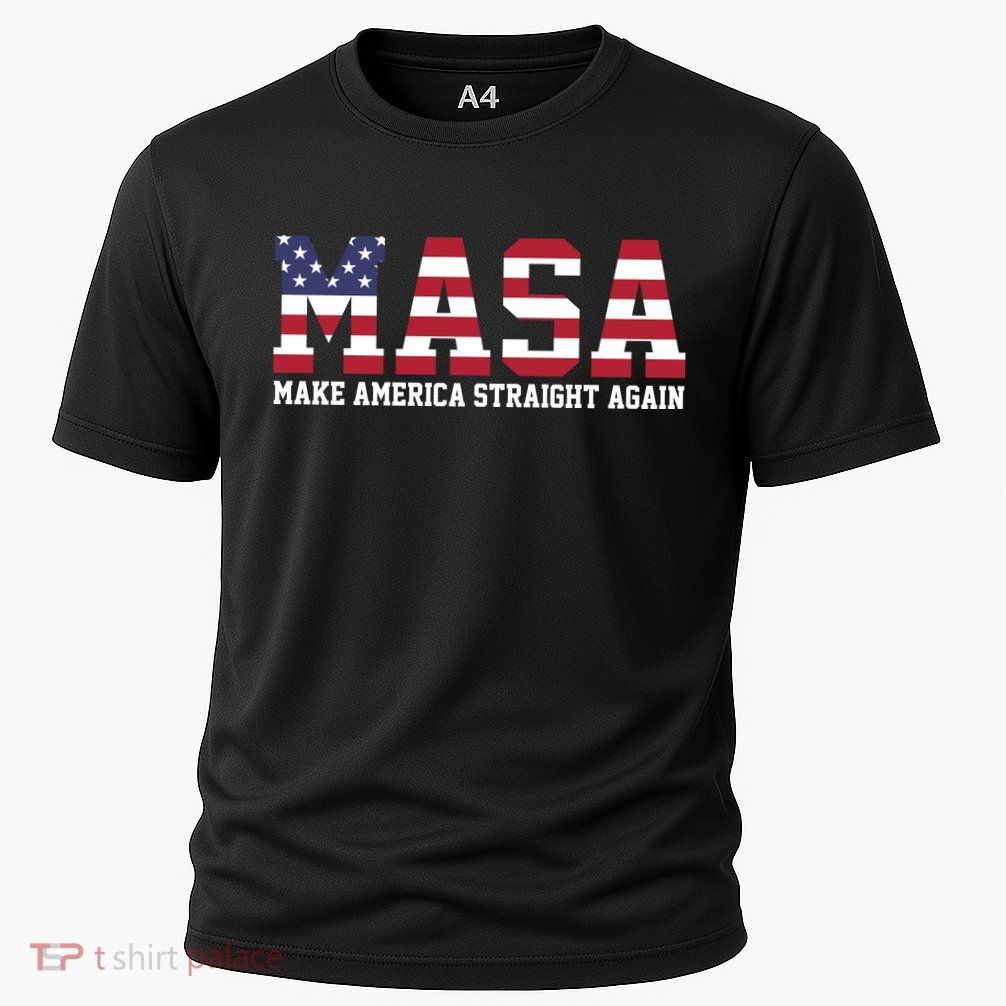 MASA Make America Straight Again USA Flag Cooling Performance Crew T-Shirt
