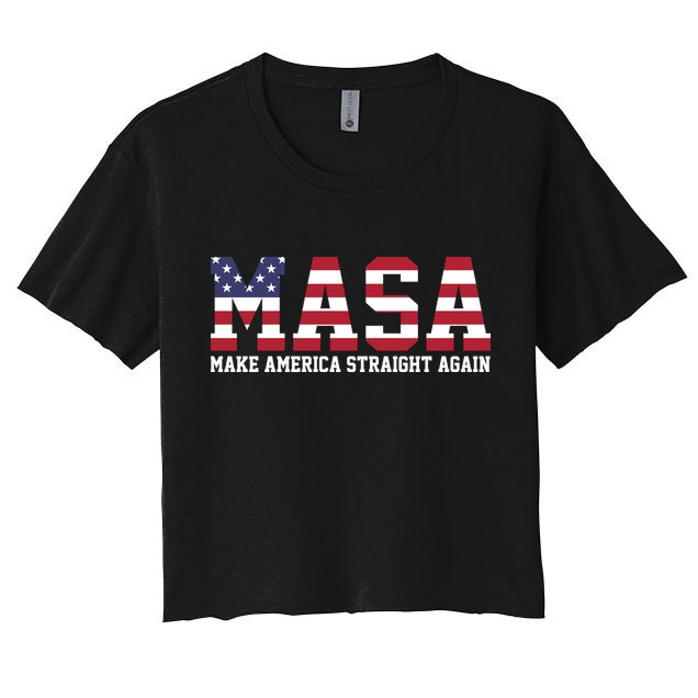 MASA Make America Straight Again USA Flag Crop Top