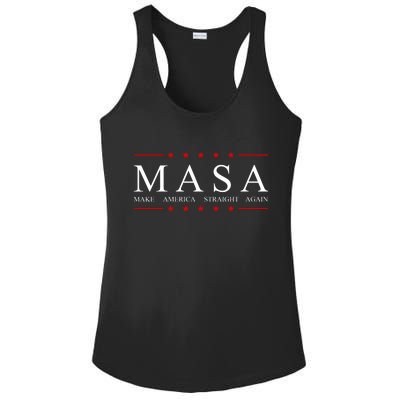 MASA Make America Straight Again Logo Ladies PosiCharge Competitor Racerback Tank