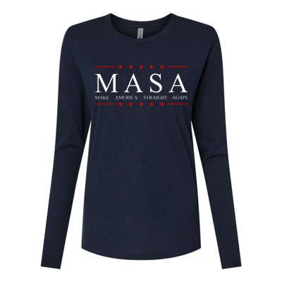 MASA Make America Straight Again Logo Womens Cotton Relaxed Long Sleeve T-Shirt