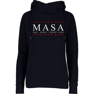 MASA Make America Straight Again Logo Womens Funnel Neck Pullover Hood