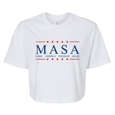 MASA Make America Straight Again Logo Bella+Canvas Jersey Crop Tee