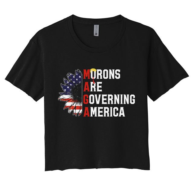 Maga Morons Are Governing America Anti Trump Vintage Quote Crop Top