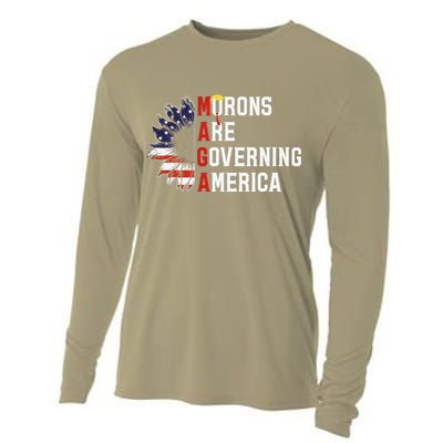 Maga Morons Are Governing America Anti Trump Vintage Quote Cooling Performance Long Sleeve Crew