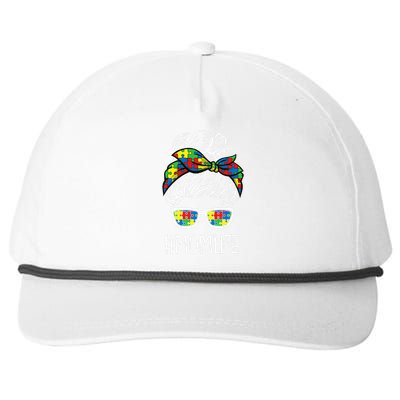 Momlife Mothersday Autism Awareness Mama Mommy Momma Snapback Five-Panel Rope Hat