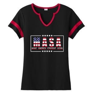 MASA Make America Straight Again Ladies Halftime Notch Neck Tee