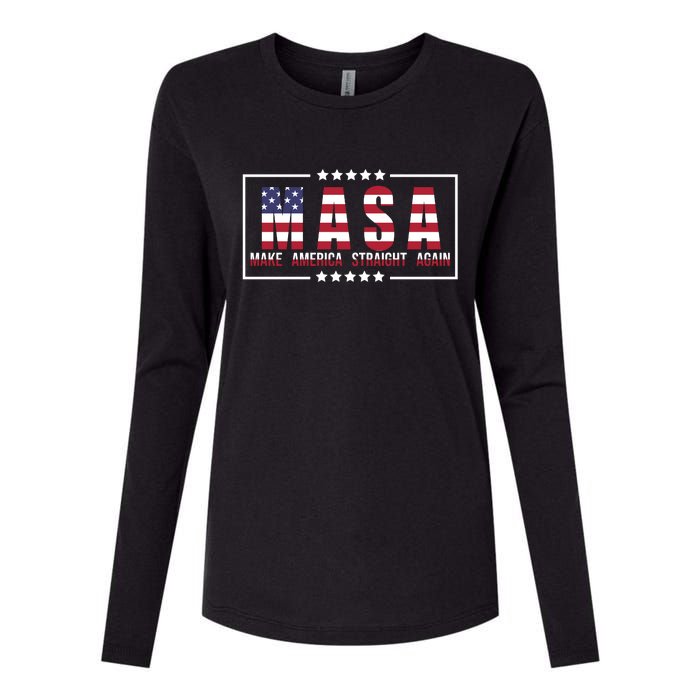 MASA Make America Straight Again Womens Cotton Relaxed Long Sleeve T-Shirt