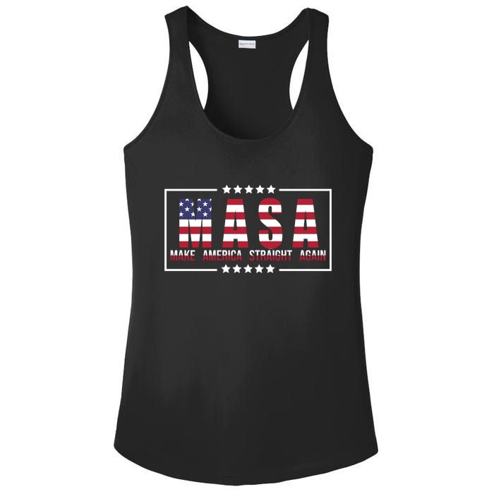 MASA Make America Straight Again Ladies PosiCharge Competitor Racerback Tank