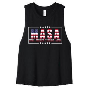 MASA Make America Straight Again Women's Racerback Cropped Tank