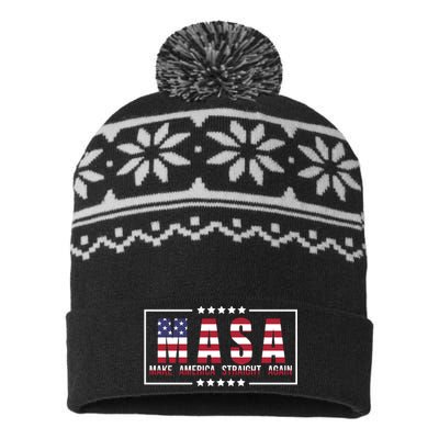 MASA Make America Straight Again USA-Made Snowflake Beanie