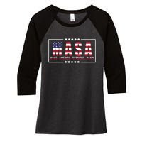 MASA Make America Straight Again Women's Tri-Blend 3/4-Sleeve Raglan Shirt