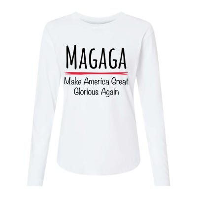 Magaga Make America Great And Glorious Again Gift Womens Cotton Relaxed Long Sleeve T-Shirt