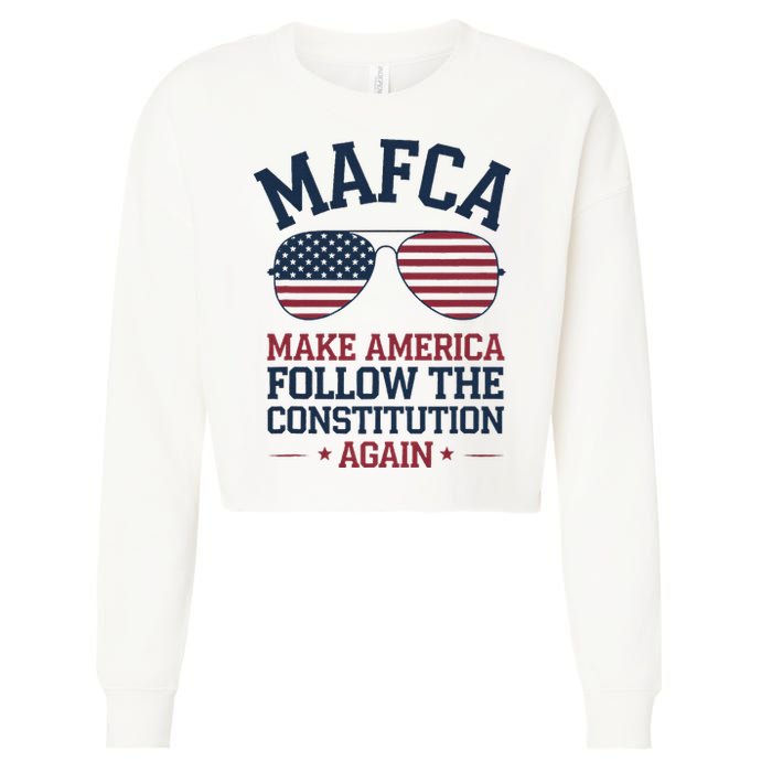 Mafca Make America Follow The Constitution Again Cropped Pullover Crew