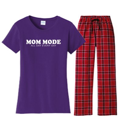 Mom Mode All Day Every Day Women's Flannel Pajama Set