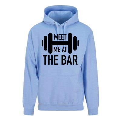 Meet Me At The Bar Fitness Gym Workout Funny Pun Gift Great Gift Unisex Surf Hoodie