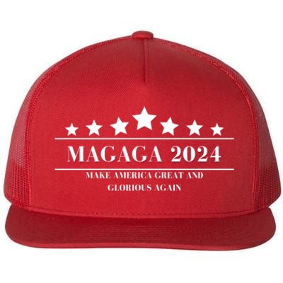 MAGAGA Make America Great And Glorious Again Trump 2024 Election Flat Bill Trucker Hat