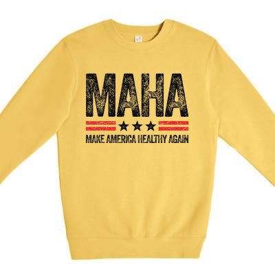 Maha Make America Healthy Again Us Patriotic 4th Of July Gift Premium Crewneck Sweatshirt