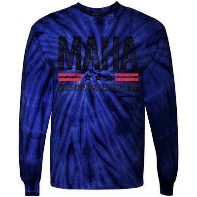 Maha Make America Healthy Again Us Patriotic 4th Of July Gift Tie-Dye Long Sleeve Shirt