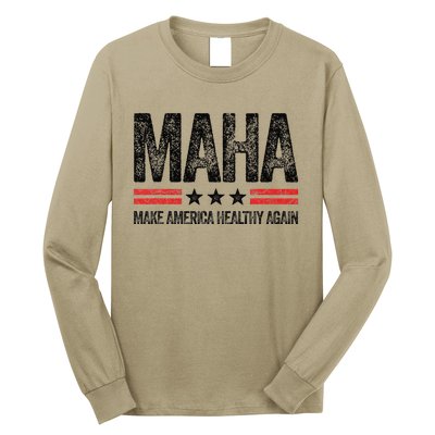 Maha Make America Healthy Again Us Patriotic 4th Of July Gift Long Sleeve Shirt