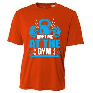 Meet Me At The Gym Barbell Workout Kettlebell Wod Great Gift Cooling Performance Crew T-Shirt